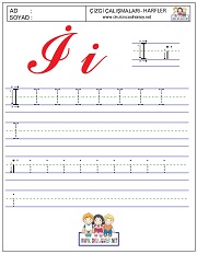 j harfi çizgi çalışması